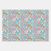 Ice Cream Cone en Popsicle Kawaii Art Inpakpapier Vel (Voorkant 3)