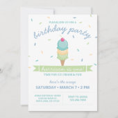 Ice Cream Cone First Birthday Party - Boy Kaart (Voorkant)