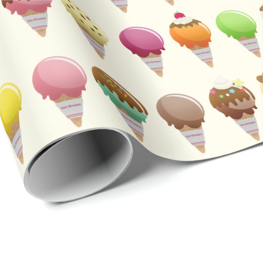 Ice Cream Cone Flavors-patroon Cadeaupapier (Rol Hoek)