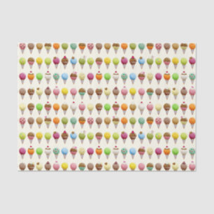 Ice Cream Cone Flavors-patroon Tissuepapier