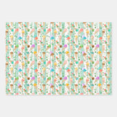 Ice Cream Cone Floral Gift Wrap Inpakpapier Vel (Voorkant 3)