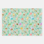 Ice Cream Cone Floral Gift Wrap Inpakpapier Vel (Voorkant)