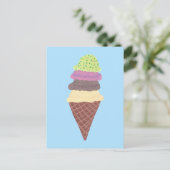 Ice Cream Cone Four Flavors Custom Briefkaarten (Staand voorkant)