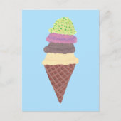 Ice Cream Cone Four Flavors Custom Briefkaarten (Voorkant)