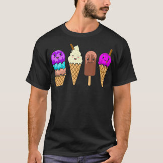 Ice Cream Cone Funny Summer Boys Girls Graphic T-shirt