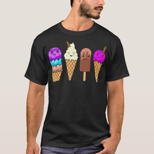 Ice Cream Cone Funny Summer Boys Girls Graphic T-shirt (Voorkant)