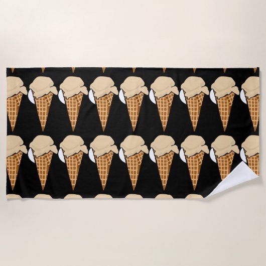 ICE CREAM CONE FUNNY UNIQUE Beach Towelks Strandlaken (Voorkant)