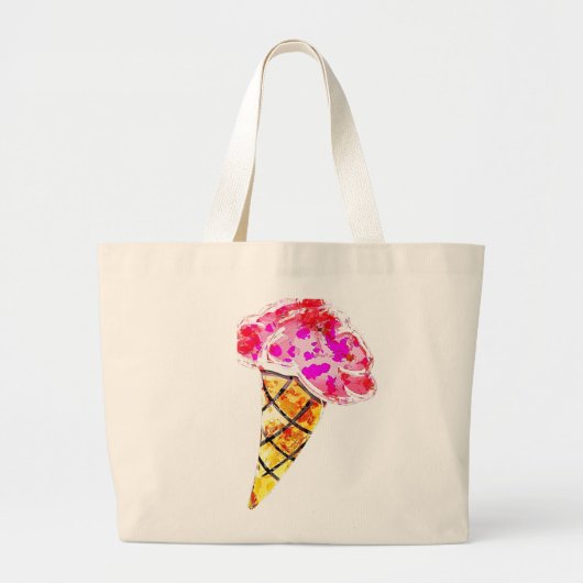 Ice Cream Cone Grote Tote Bag (Voorkant)