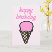 Ice Cream Cone - Happy Birthday Kaart (Gele Bloem)
