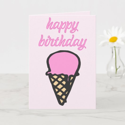Ice Cream Cone - Happy Birthday Kaart (Kleine Plant)