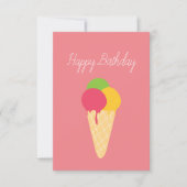 Ice Cream Cone Happy Birthday Kaart (Voorkant)
