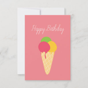Ice Cream Cone Happy Birthday Kaart