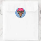 Ice Cream Cone Hete Luchtballon Ronde Sticker (Tas)