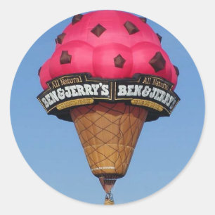 Ice Cream Cone Hete Luchtballon Ronde Sticker