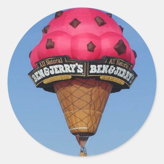 Ice Cream Cone Hete Luchtballon Ronde Sticker (Voorkant)