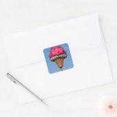 Ice Cream Cone Hete Luchtballon Vierkante Sticker (Envelop)