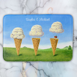 Ice Cream Cone, Hete Luchtballon Whimsical, Namen Badmat