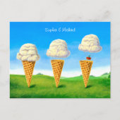 Ice Cream Cone, Hete Luchtballon Whimsical, Namen Briefkaart (Voorkant)