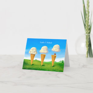 Ice Cream Cone, Hete Luchtballon Whimsical, Namen Notitiekaartje