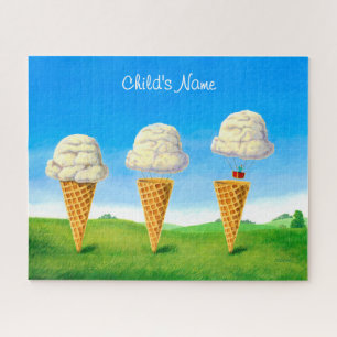 Ice Cream Cone - Hot Air Balloon Whimsical Art Legpuzzel