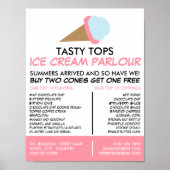 Ice Cream Cone, Ice Cream Parlor Adverteren Poster (Voorkant)