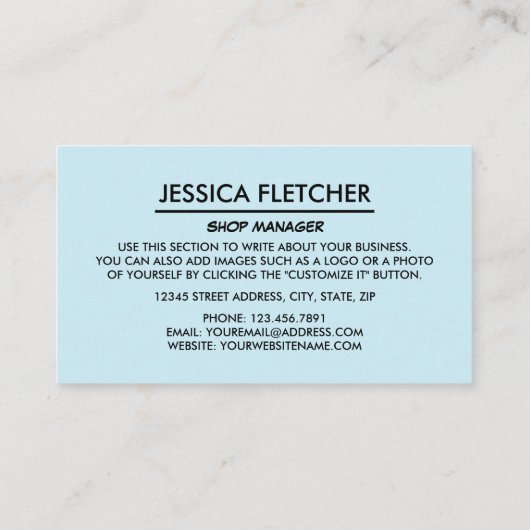 Ice Cream Cone, Ice Cream Parlor Visitekaartje (Achterkant)