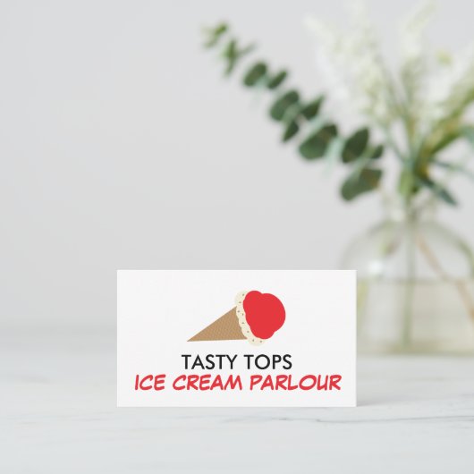 Ice Cream Cone, Ice Cream Parlor Visitekaartje (Staand voorkant)