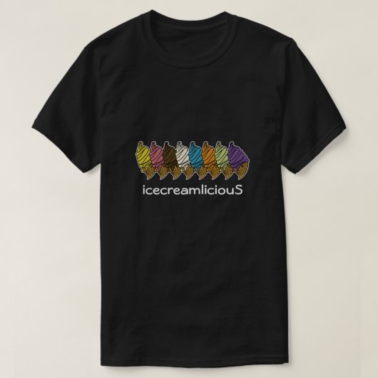 Ice Cream Cone icecreamliciouS Custom Text Dark T-shirt (Design voorkant)