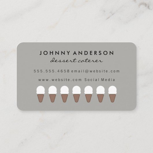 Ice Cream Cone Icon / Variatie / Punch Kaart Klantenkaartje (Achterkant)