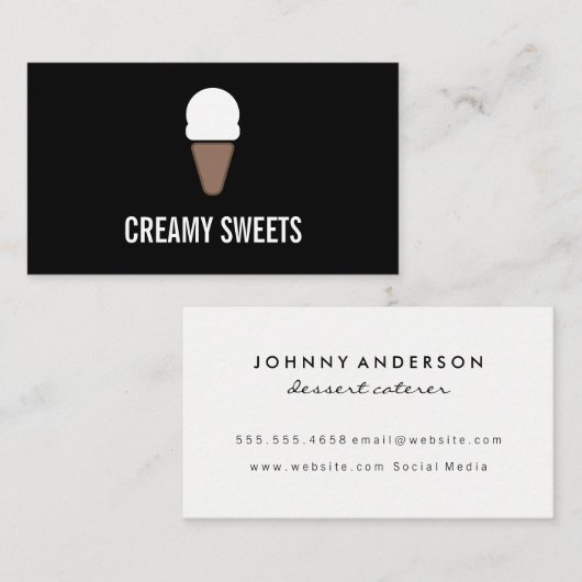 Ice Cream Cone Icon Visitekaartje (Voorkant / Achterkant)