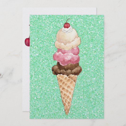 Ice Cream Cone Kaart (Voorkant / Achterkant)