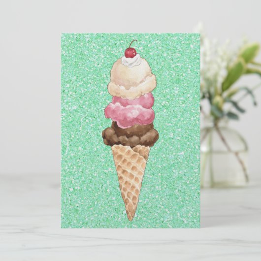 Ice Cream Cone Kaart (Staand voorkant)