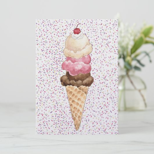 Ice Cream Cone Kaart (Staand voorkant)