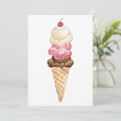 Ice Cream Cone Kaart (Staand voorkant)