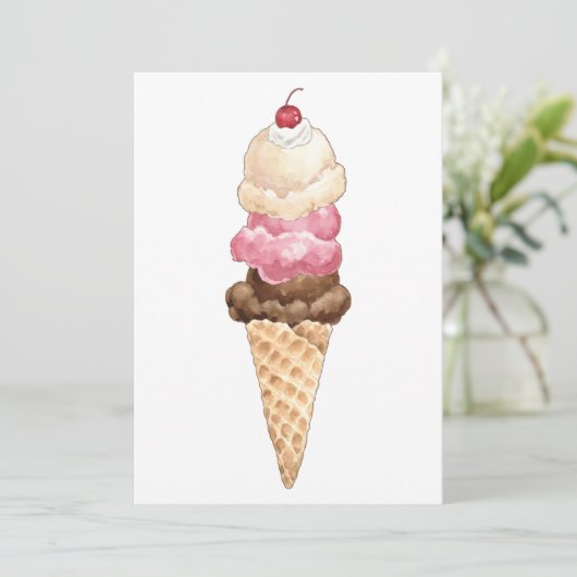 Ice Cream Cone Kaart (Staand voorkant)