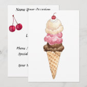 Ice Cream Cone Kaart (Voorkant / Achterkant)