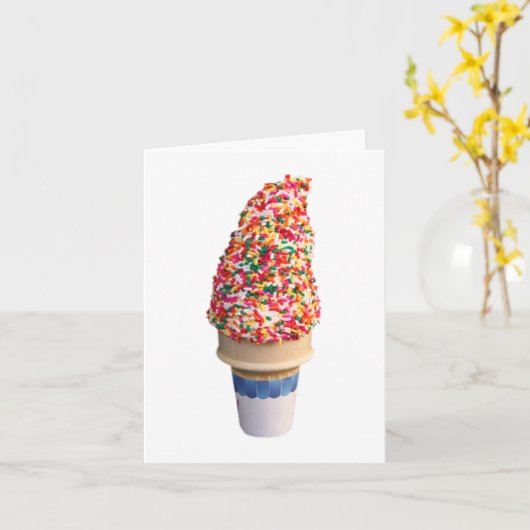 Ice Cream Cone-kaart Kaart (Gele Bloem)