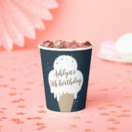 Ice Cream Cone Kinder Blue Birthday Party Papieren Bekers