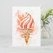 Ice Cream Cone Kleurrijke Paint Splash Baby shower Kaart (Staand voorkant)
