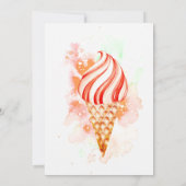 Ice Cream Cone Kleurrijke Paint Splash Baby shower Kaart (Achterkant)