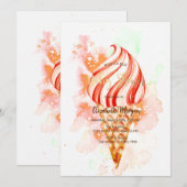 Ice Cream Cone Kleurrijke Paint Splash Baby shower Kaart (Voorkant / Achterkant)