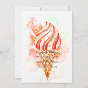 Ice Cream Cone Kleurrijke Paint Splash Baby shower Kaart