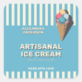  Ice Cream Cone Label Sticker (Voorkant)