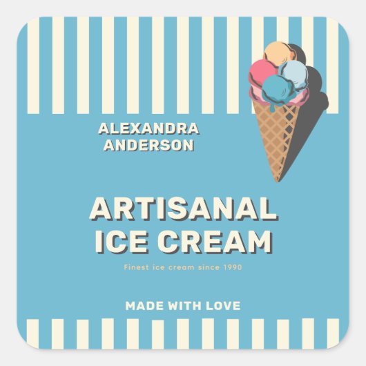  Ice Cream Cone Label Sticker (Voorkant)