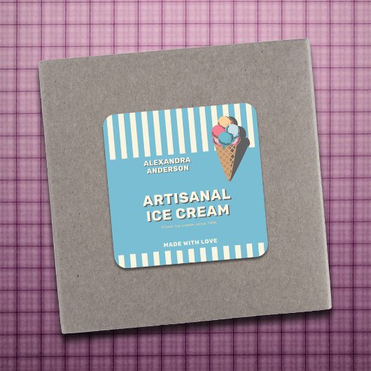  Ice Cream Cone Label Sticker