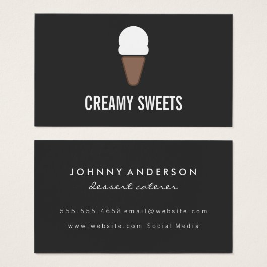Ice Cream Cone Logo Visitekaartje (Voorkant /achterkant)