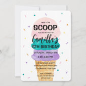 Ice Cream Cone Meisje Verjaardagsfeestuitnodiging Kaart (Voorkant)