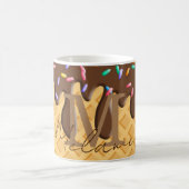 Ice Cream Cone met chocolade Frosting & Sprins Koffiemok (Center)