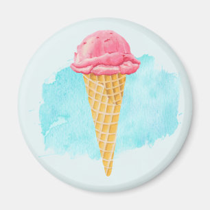 Ice Cream Cone met een blauw schilderplaatje Magneet
