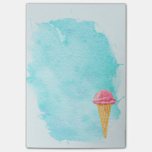 Ice Cream Cone met een blauw schilderplaatje Post-it® Notes